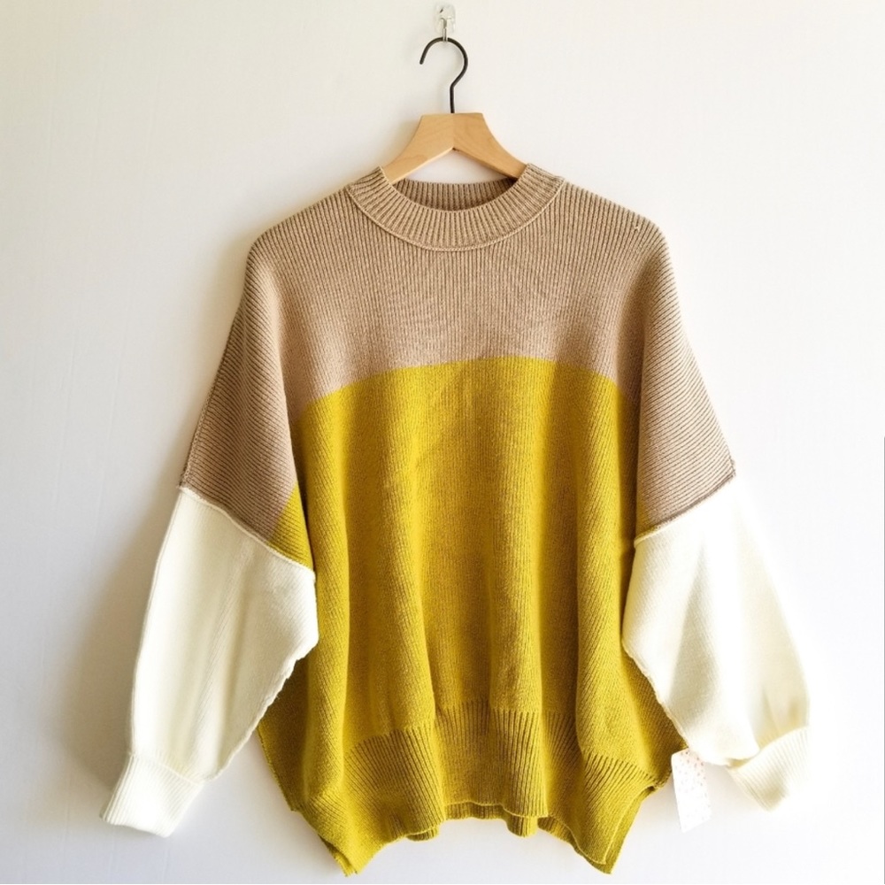 Free People Easy Street Tunic Colorblock: Lime (S)